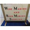 Image 3 : Self Standing Store Light Up Sign ' Quality Beer + Wine Supply' 19" x 22" 