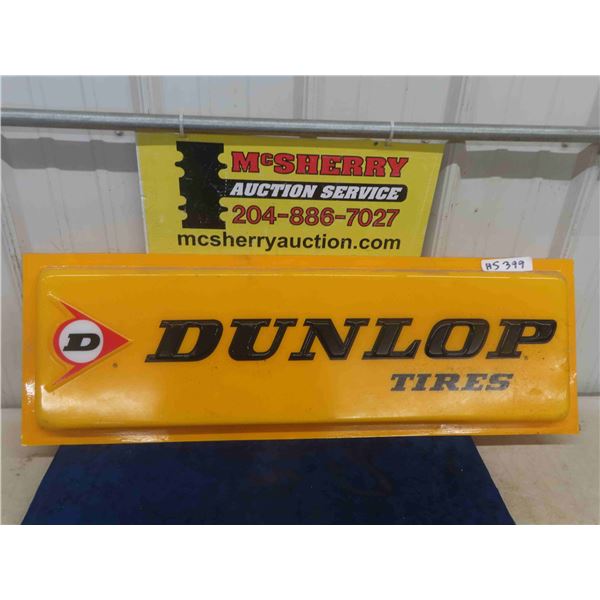 Dunlop Tire Fiberglass Sign 12" x 36" 