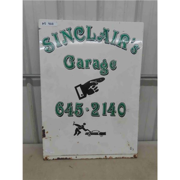 Sinclair Garage Metal Sign - Hand Painted 24" x 34" 