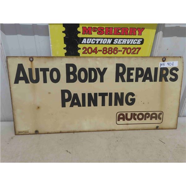 Autobody Repair Metal Sign - 2 Sided 14.5" x 32" 