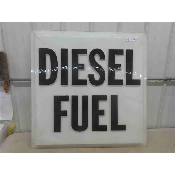 Diesel Fuel Fiberglass Lens Sign - some cracking 37" x 37" 