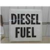 Image 1 : Diesel Fuel Fiberglass Lens Sign - some cracking 37" x 37" 