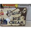 Image 3 : Crescent Ice Cream Porcelain Sign - Chipped Up But Fairly Clean