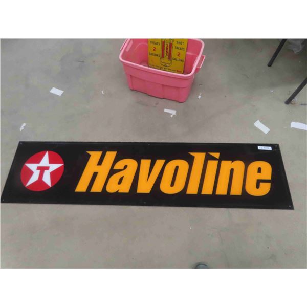 Texaco Havoline Fiberglass Sign 17.5" x 73.5" 