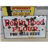 Image 1 : Robin Hood Flour Porcelain Sign 15" x 28" - bullet Damage