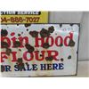 Image 3 : Robin Hood Flour Porcelain Sign 15" x 28" - bullet Damage