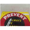 Image 2 : Imperial Tobacco ' Prevent Fire' Metal Sign 15" x 17"