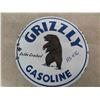 Image 1 : Grizzly Gas Round Sign - Porcelain 12" Wide