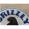 Image 2 : Grizzly Gas Round Sign - Porcelain 12" Wide