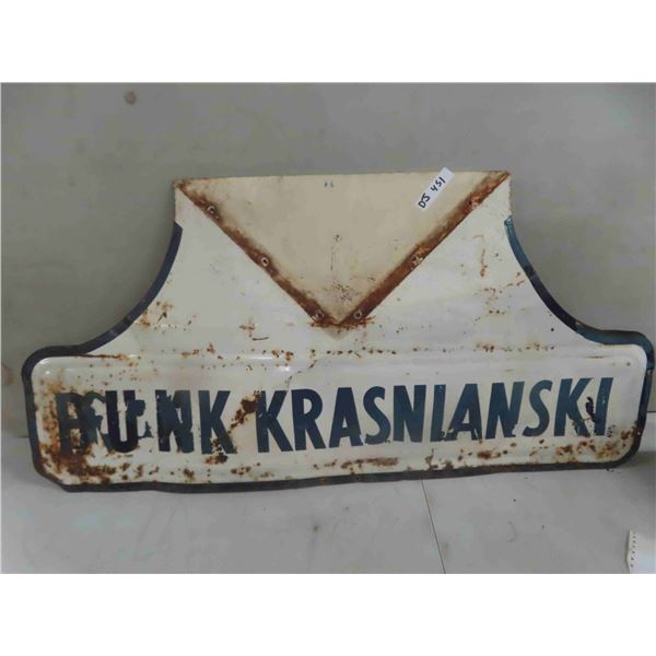 Dunk Krasnianski 2 Sided-Seller Says Bottom Part of Allis Chalmers Dealership Sign 