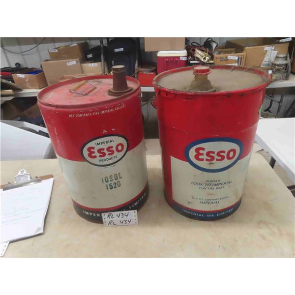 (2) 5 Gal Esso Cans with Lids