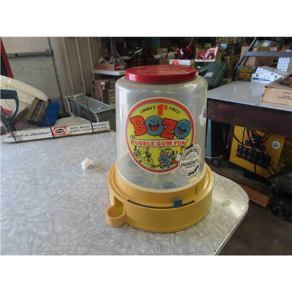 Bozo Bubble Gum Dispenser 12'' Tall x 10'' Across