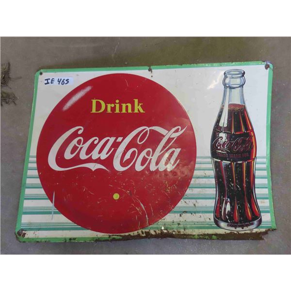 1956 Coca Cola Metal Embossed Sign 27 1/2'' x 19 1/2'' 