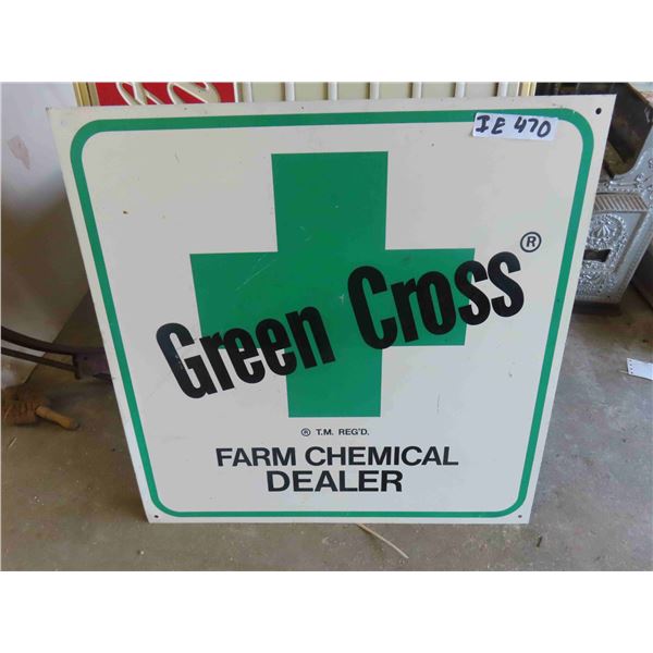 Green Cross Farm Chemical Dealer Metal Sign 24'' x 24'' 