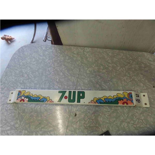 7UP Metal Door Bar Early 70s 3'' x 31 1/2'' 