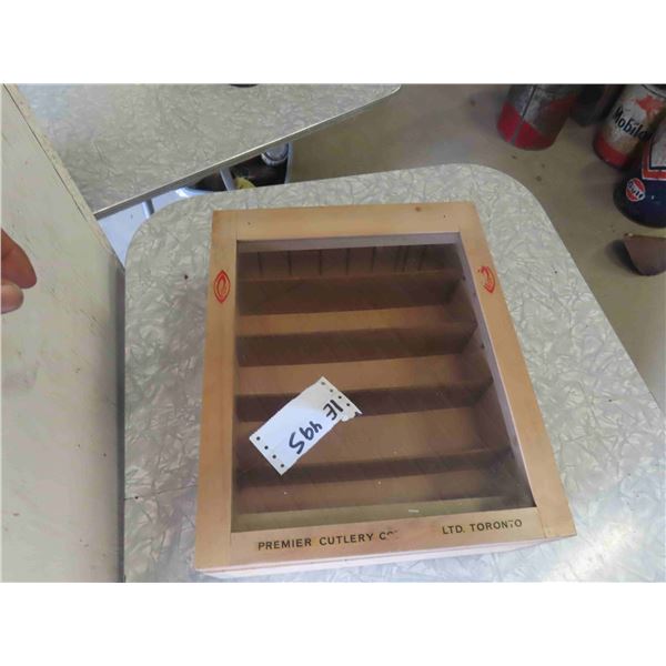 Premier Cutlery Store Counter Display Case Wood + Glass 14 1/2'' x 17 1/2''