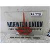 Image 1 : Norwich Union Fire Insurance Plexi Glass Sign 10'' x 14''