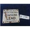 Image 1 : Bowser Contains Lead Porcelain Sign 6'' x 7'' 