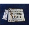 Image 4 : Bowser Contains Lead Porcelain Sign 6'' x 7'' 