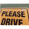 Image 2 : Please Drive Slow' Metal Sign 24'' x 24''