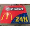 Image 1 : McDonalds 24 Hour Fiberglass Sign 30'' x 37''