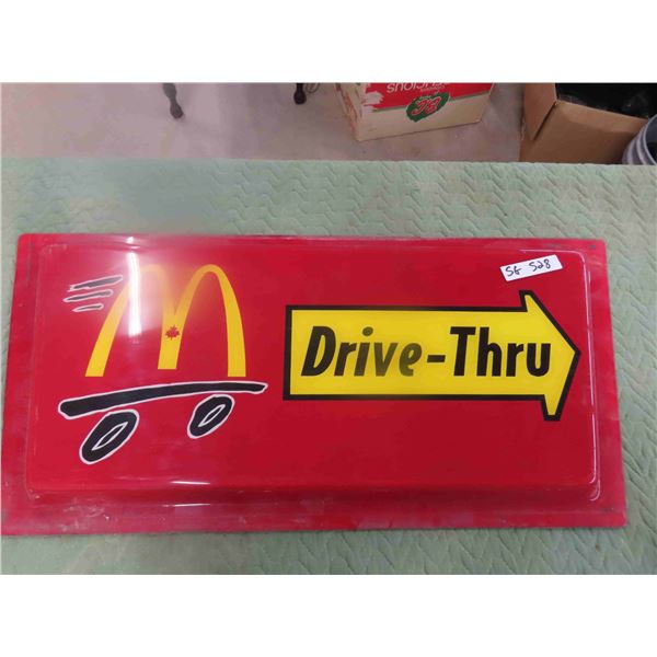 McDonalds Drive Through Fiberglass Sign 17'' x 33''