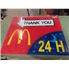 Image 1 : McDonalds Drive Through Fiberglass Sign 17'' x 37''