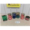 Image 1 : 4 Quart Oil Cans ; Ford, Castrol Gulf, Car Skin Reconditioner, BA Tin Repainted