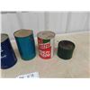 Image 4 : 4 Quart Oil Cans ; Ford, Castrol Gulf, Car Skin Reconditioner, BA Tin Repainted