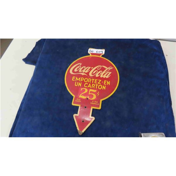 Coca-Cola Rack Topper Sign - Vintage Metal, 2 Sided 10.5  x 18 