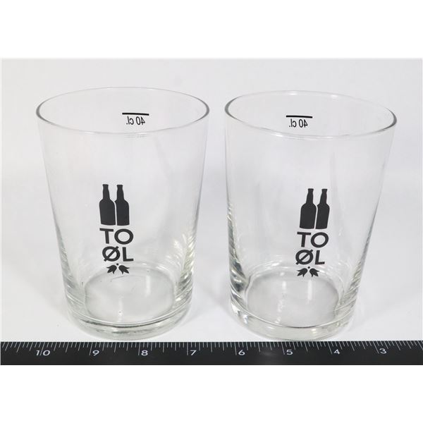 2 TO OL BEER 40CL GLASSES