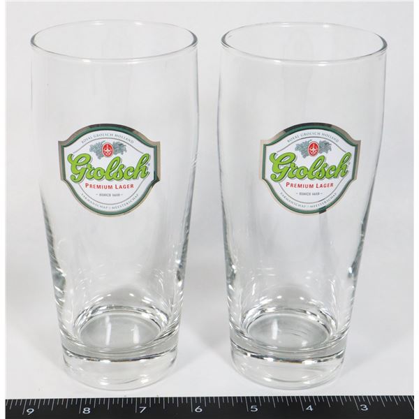 2 GROLSCH SLEEVE GLASSES