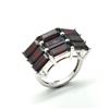 Image 3 : SILVER GARNET(5.4CT) RHODIUM PLATED RING