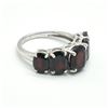 Image 2 : SILVER GARNET(4.3CT) RHODIUM PLATED RING (SIZE 6)