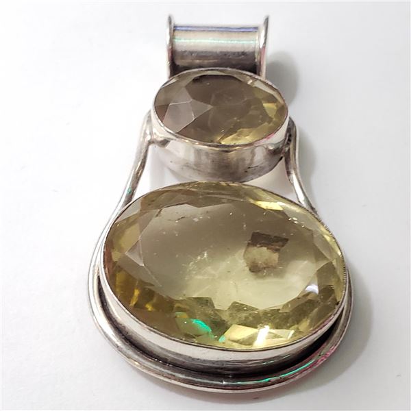 SILVER CITRINE PENDANT(~WEIGHT 19.14G)