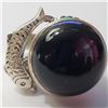 Image 1 : SILVER BLACK ONYX  RING (~SIZE 8)(~WEIGHT 20.58G)