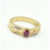 Image 1 : GOLD PLATED SILVER RUBY WHITE TOPAZ(0.45CT) GOLD