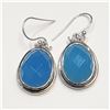 Image 1 : SILVER CHALCEDONY EARRINGS (~WEIGHT 11.88G)