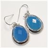 Image 2 : SILVER CHALCEDONY EARRINGS (~WEIGHT 11.88G)