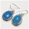 Image 3 : SILVER CHALCEDONY EARRINGS (~WEIGHT 11.88G)