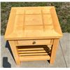Image 2 : SOLID MAPLE SIDE TABLE WITH STORAGE DRAWER; MATCHES ITEM #6 AND #11