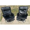 Image 1 : PAIR OF MATCHING BLACK, LEATHER RECLINING CHAIRS