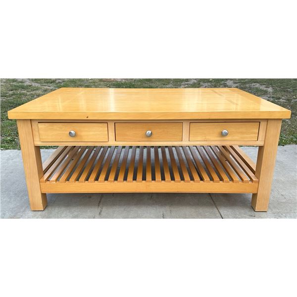 SOLID MAPLE COFFEE TABLE; MATCHES LOTS #6 AND #9