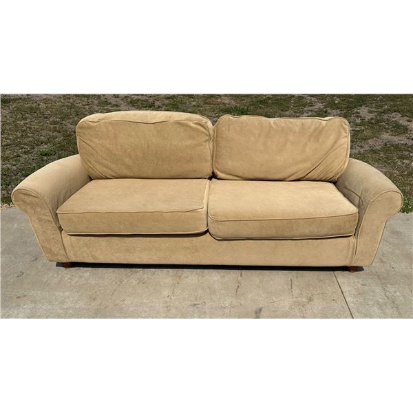 LIGHT TAN MICROFIBER SOFA