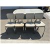 Image 1 : CLASSIC MID-CENTURY, ENAMEL TOP CHROME DINING TABLE AND FOUR CHAIRS