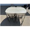 Image 2 : CLASSIC MID-CENTURY, ENAMEL TOP CHROME DINING TABLE AND FOUR CHAIRS