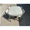 Image 3 : CLASSIC MID-CENTURY, ENAMEL TOP CHROME DINING TABLE AND FOUR CHAIRS