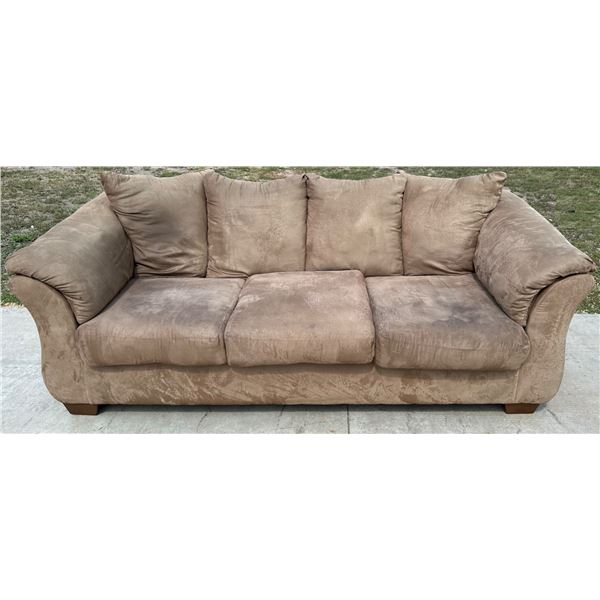 BROWN MICROFIBER SOFA