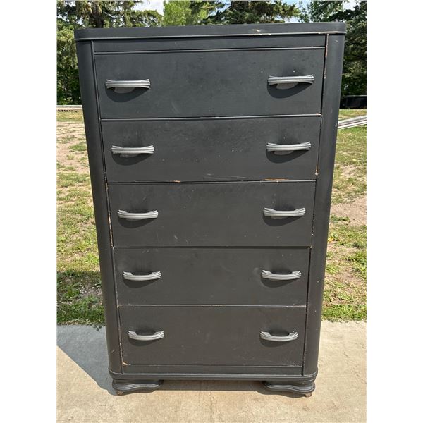TALL WOODEN DRESSER, PAINTED BLACK