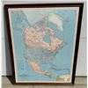 Image 1 : FRAMED MAP OF NORTH AMERICA